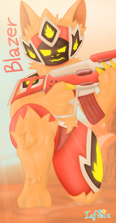 Hello, there! ^w^I used IbispaintX, that's why I made this.This took me almost 4 hours He's name Blazer, Infimix's friend owoHe is just a common protogen.He is daringly protective to somebody he loves. He likes to hang out with Infimix.His height is 5'5 ⅕ ( Quite shorter than Infimix )His weight is like more than 65 kilograms.I still planning about Infimix and Blazer's information... 🤔...Well, I will upgrade them... 🧰=7=