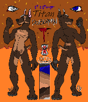 He is 10'11" and the scars he has is to symbolize he has been through a lot in his life (just like me) and his birth mark that looks like a bean is also my birthmark, and his massive size is to symbolize him being strong for others, he has a lot of love and he protects everyone around him.