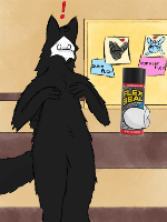 asked my friend (aka the umbreon on the pinboard) to suggest me a character to draw, he requested me to draw the gay ass goo wolf so here it is ig