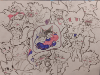 I drew this it took a whole day to outline and color (I lost my pen I'm sorry it looked goofy ;w;)