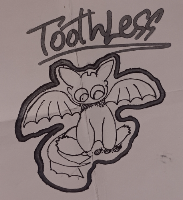 I wanted to draw toothless once so here it is! It's not the best and I had to fold it due to my limited space in my bag ;w;