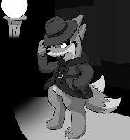 Noir fox.
Og artist: balloon quilava

A song for you to listen to:
Heathens.
By Twenty One Pilots
From Suicide Squad:the album