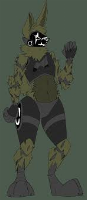 You might know him as the terror of the night, the one who never fully dies, Purple guy, William Afton, or Spring Bonnie. I introduce you to Springtrap! He's drawn mostly how he was from the game, but into a proot. His walk is jitterish, and his footfalls can shake the whole area. Killed 6 kids, sure, but now he's nice unless you get him angry. His weapon is, of course, a knife. He will sometimes shut down or get aggressive randomly, and hates fires(For obvious reasons). Is 7'6 in height, and will kill anyone if they get in his way.