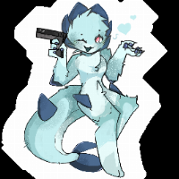 Yet again from Gunsaw by Orsoniks
This species is a Roza, unlike my other character
Height: 5'2"; Gender: Female; Weight: 130lbs Quite fluffy; Very loving; Moderate strength; Her name is Rose