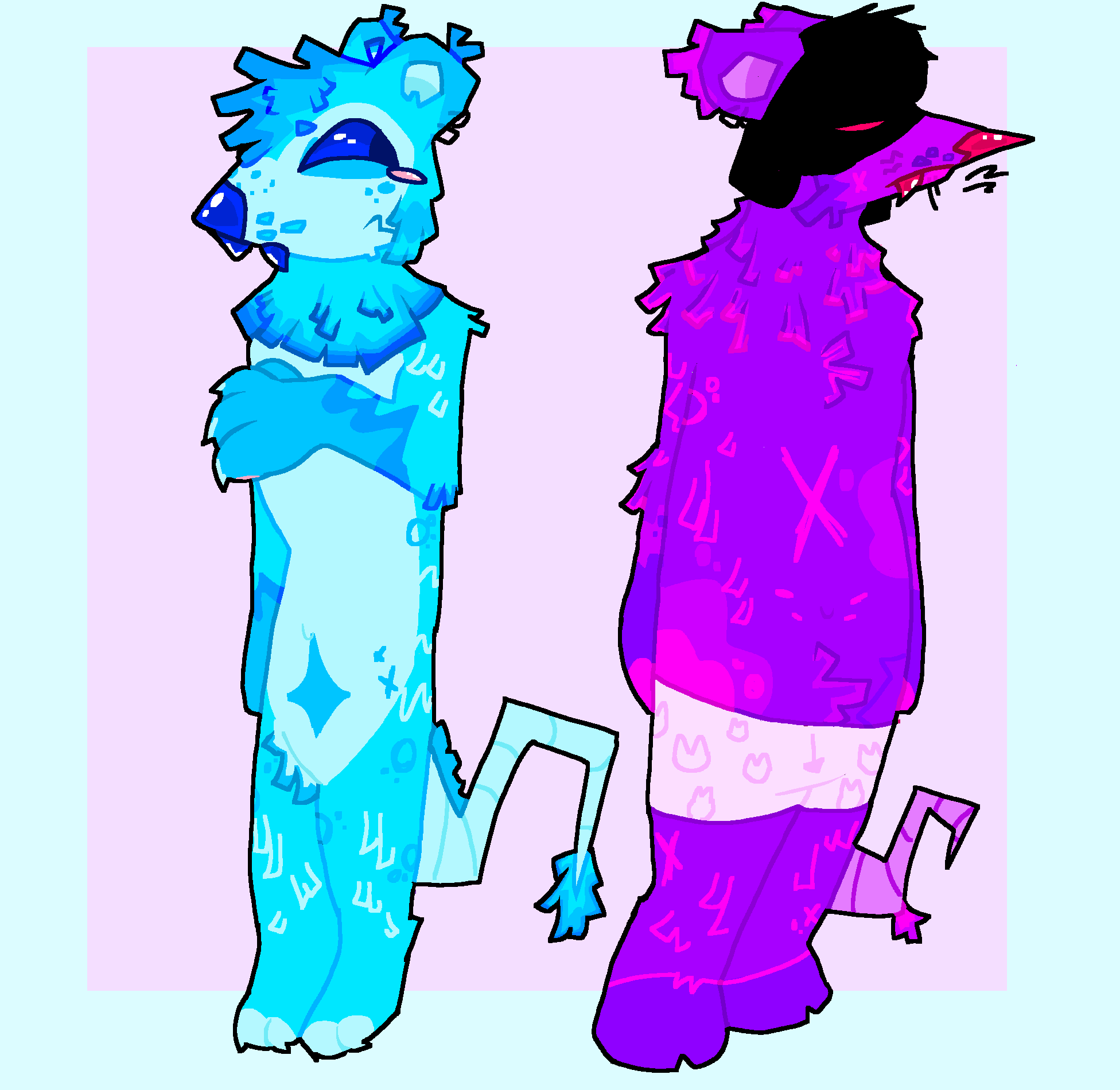 Mines purple. Wifeys blue

