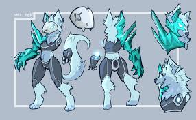 Partially made of Ice, is an Arctic fox proot, wears a skull over his face. Right eye is glowing, and when skull is on his face, his left eye also glows. Left arm is not actually there. It is just a robotic fist that reacts to his emotions and that type of stuff
Protogen version of the Greek god Boreas, who is the god of the North wind, the Cold, ice, and snow