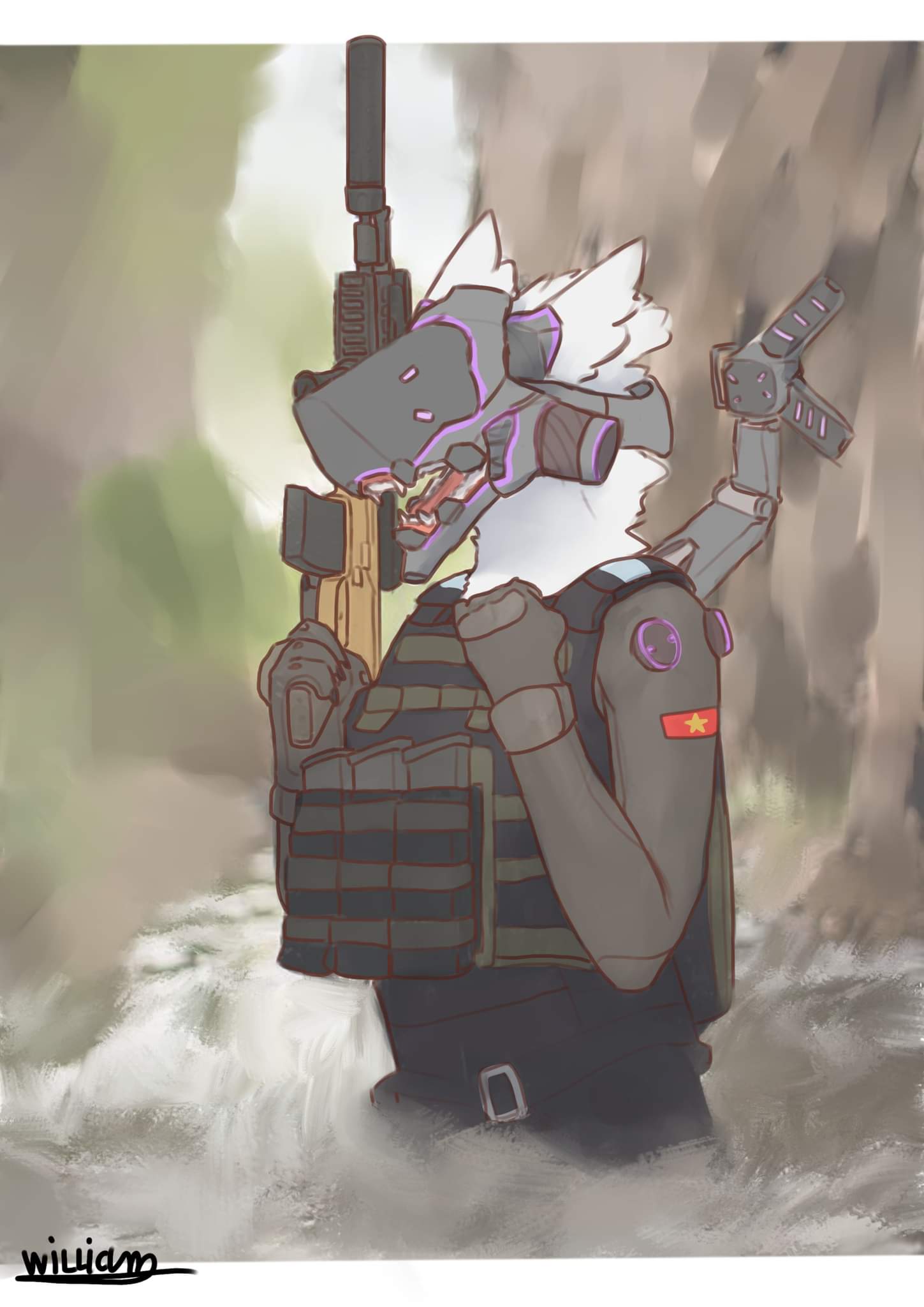 not my art but I like it anyways the link from where I got it from is here https://www.deviantart.com/williamscarlxrd/art/protogen-custom-915241557