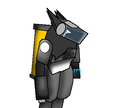 A modified protogen to be a p90 alike
(fact: the blue color that it has in the vizor is his blood or liquid that it work like that and is droping som from the left arm or this > side
and has the shooter in the right one