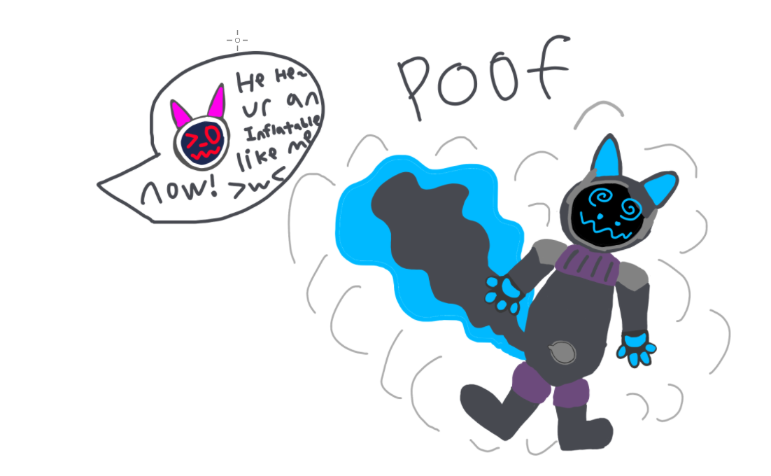 Look Bryce, i did it just for u! :3 i didn't know whether or not u had paw beans or not so i drew some just in case. I also had to draw your paws in a slightly different shade of dark grey so that they'd be more visible. and obviously, since ur a pooltoy now, ur very squishy now~ did i do good? 