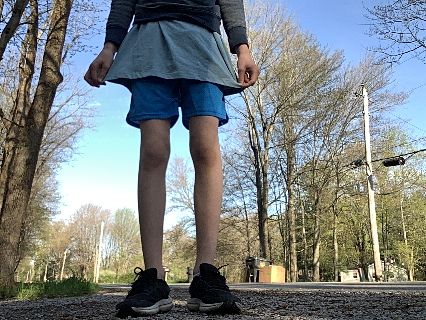 1. put on shirt that goes past waist (preferably past crotch)
2. get a sweater/hoodie that is about on your waist
3. bada bing bada boom u got a skirt